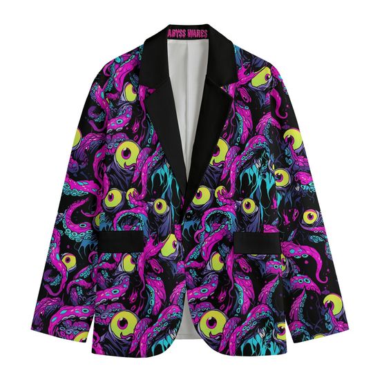 Discover Shoggy Suit Coat Eyeball Tentacle Weird Stuff Alt Suit Jackets Cthulhu Women's Casual Blazer, Women Suit Jacket, Gift For Her
