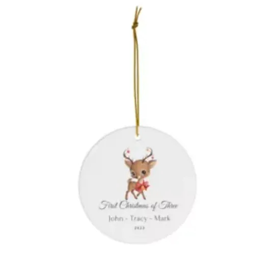 Discover Christmas Ceramic Ornament Christmas of Three (D)