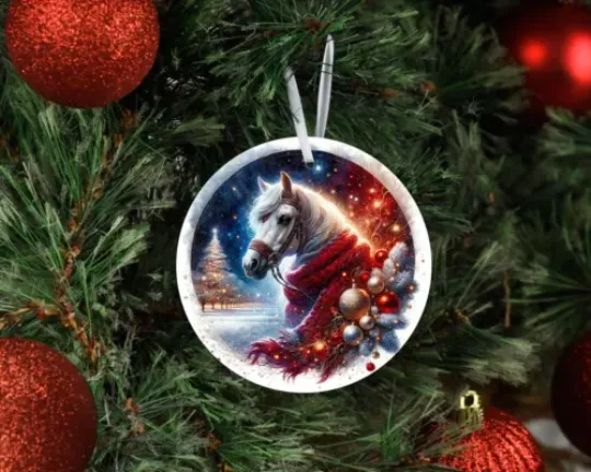 Discover Christmas Ornament, Equestrian Beauty Ceramic Christmas Ornament