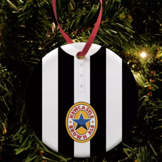 Discover Newcastle 1996 Retro Home Shirt Christmas Tree Decoration Bauble Ceramic Utd