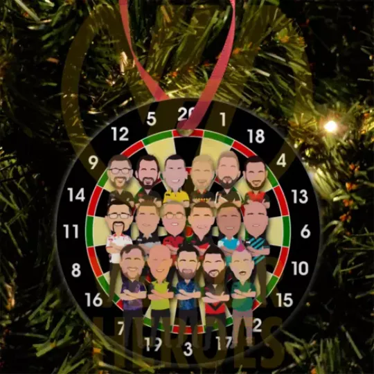 Discover Stand Up If You Love The Darts Christmas Tree Decoration Flat Ceramic Bauble