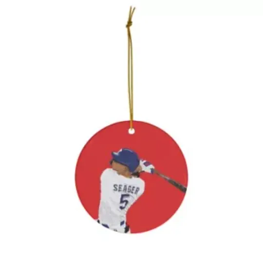 Discover Corey Seager Drawing Ceramic Christmas Ornament