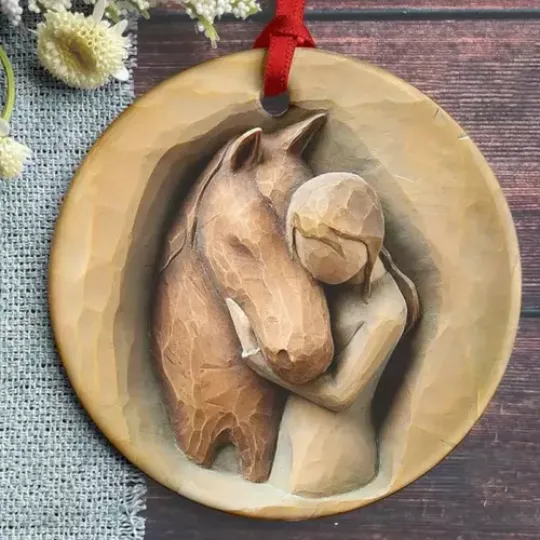 Discover Christmas Ornament Gifts for Horse Lover, Horse and Girls Ceramic Ornament, Anim