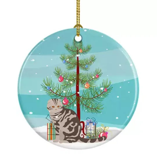 Discover Foldex Exotic Fold Cat Merry Christmas Ceramic Ornament CK4768CO1-S