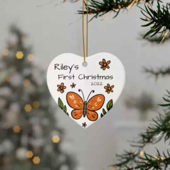 Discover First Christmas Ornaments - Elegant Ceramic Keepsakes - 4 shapes, Holiday Gift