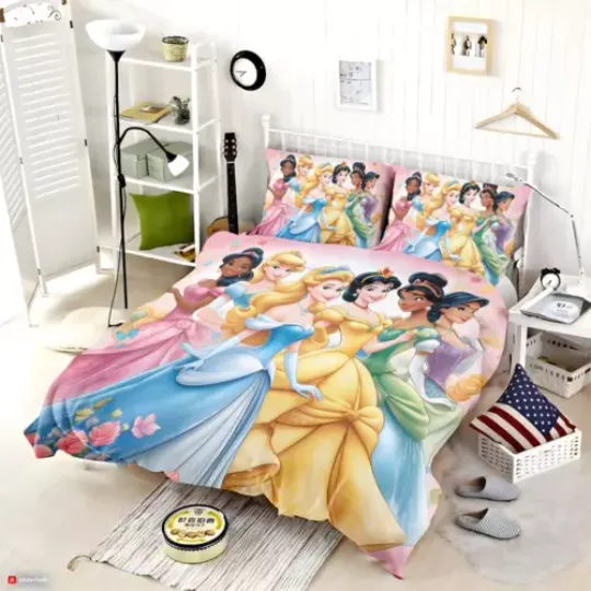 Discover Disney Princess Quilt Duvet Cover Set Home Textiles Comforter Cover Children