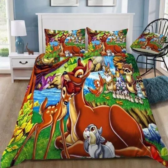 Discover Disney Bambi #14 Quilt Duvet Cover Set King Doona Cover Double Queen Pillowcase