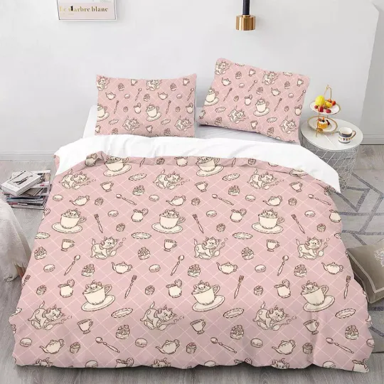 Discover Disney Marie Cat 3D The Aristocats Gift 12# Quilt Duvet Cover Set Super King