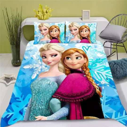 Discover Disney Cartoon Frozen Olaf #9 Quilt Duvet Cover Set Queen King Kids Pillowcase