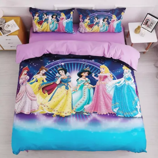 Discover Disney Princess Pink 01 Quilt Duvet Cover Set Children Single Comforter Cover