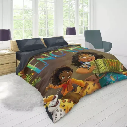 Disney Encanto Kids Movie Madrigal Quilt Duvet Cover Set King Pillowcase