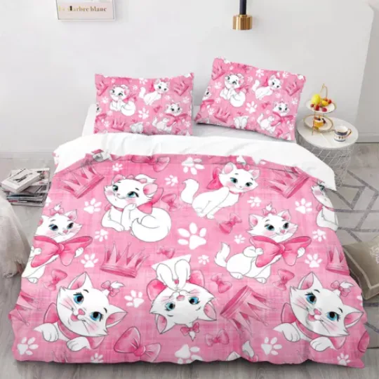 Discover Disney Marie Cat 3D Bedding Set Duvet Cover The Aristocats Pillowcase 3-Pieces