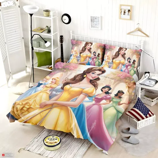 Discover Disney Princess Quilt Duvet Cover Set Children King Single Comforter Cover