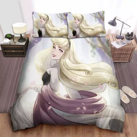 Discover Disney Princess Aurora In The Forest Illustration Quilt Duvet Cover Set