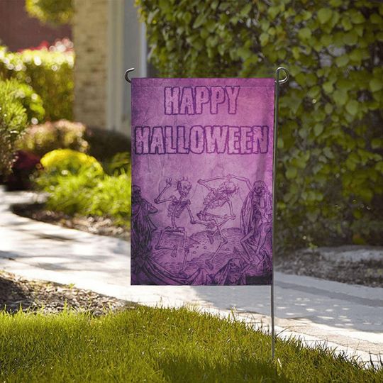Discover Happy Halloween Skeleton Dance Garden Flag - Outdoor Halloween Decor