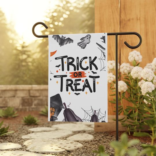 Trick or Treat Garden Flag Halloween Garden Flag Trick or Treat Flag
