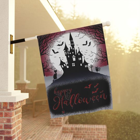 Discover Happy Halloween House Flag - Outdoor Halloween Decor