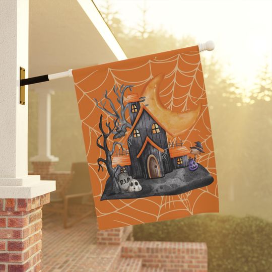 Discover Creepy House Flag, Haunted House Flag, Haunted House Banner, Spook House Flag, Trick Or Treat Flag, Halloween Yard Flag, Fall Yard Flag.