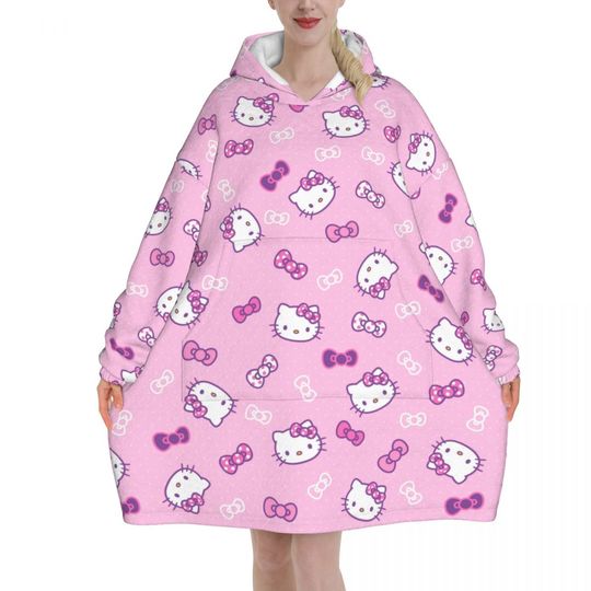 Sanrio Hello Kitty Oversize Hoodie Blanket  | Cute Blanket For Girl
