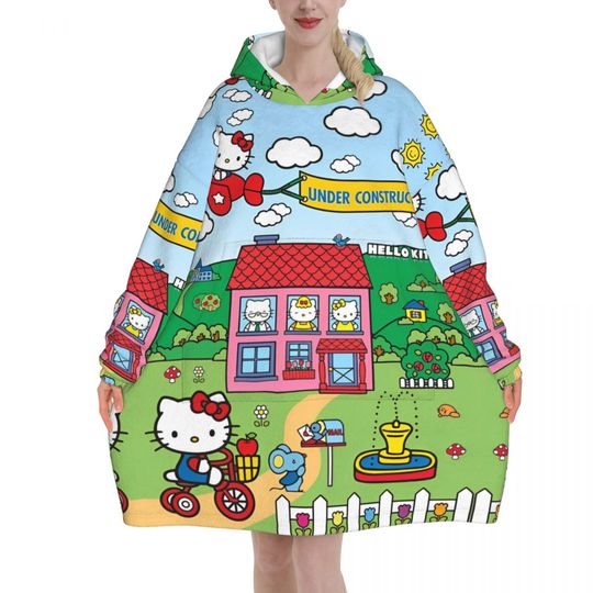Hello Kitty Merch Oversize Hoodie Blanket  | Cute Blanket For Girl