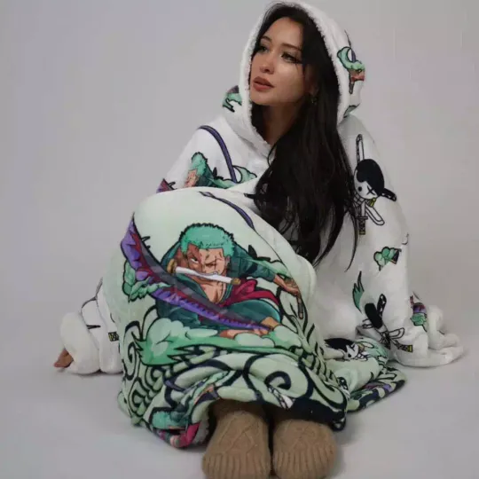 Discover roronoa zoro  One Piece Blanket Hoodie