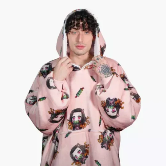 Discover Kamado neko demon Oversized Blanket Hoodie