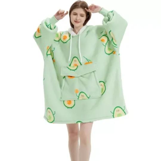 Oversized Wearable Blanket Hoodie Hooded Blanket Sweatshirt Cozy Warm for Adults