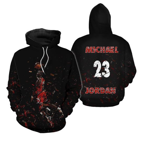 Michael Jordan 23  Jump Shot Hoodie 3D, The Goat Basketball Lover Hoodie