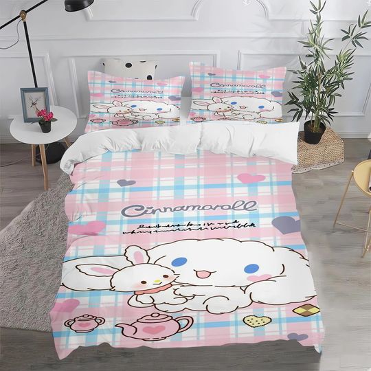 Sanrio Cinnamoroll Bedding Set, Home Decor, Child Gift for Soft Comfortable Bedding Bedroom