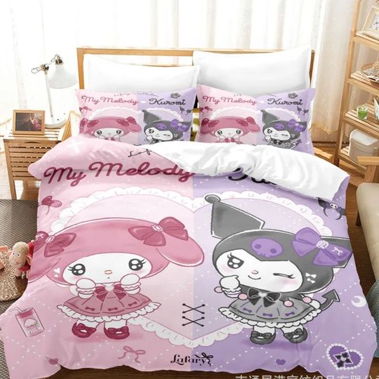 Discover Cartoon Anime Sanrio Bedding Set, Home Decor, Child Gift for Soft Comfortable Bedding Bedroom