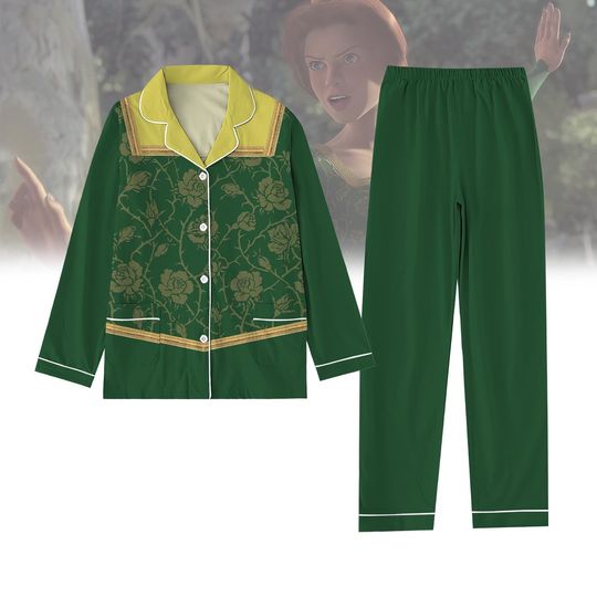Princess Fiona Costume Cosplay Pajama Set, Shrek And Fiona Tee, Halloween Pjs For Women, Princess Birthday Gift, Disney Pajama Pants