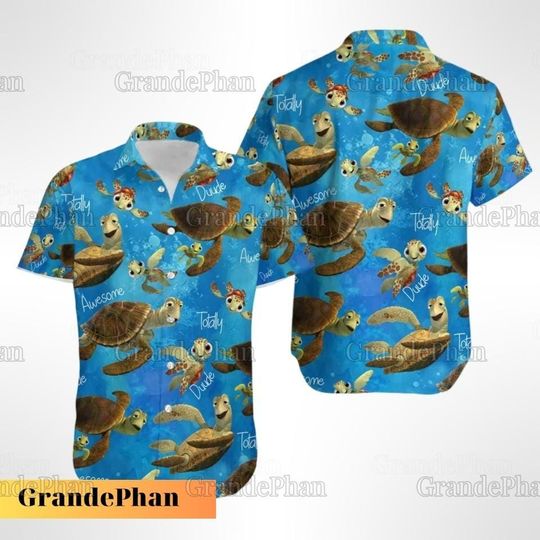 Halloween Finding Nemo Button Shirt, Squirt Hawaiian Shirt, Disney Cruise Hawaii Shirt, Epcot Shirt, Nemo Shirt, Dory Shirt