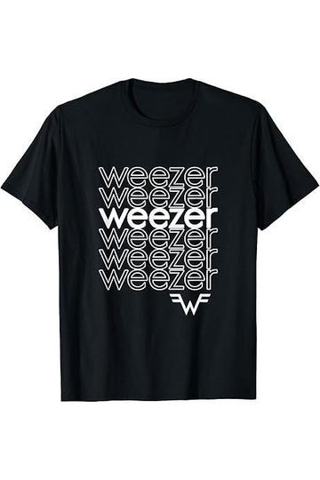 weezer repeating logo t-shirt alternative rock band t-shirt rock band gift
