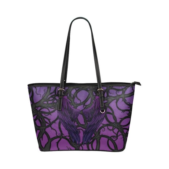 Maleficent Black Thorn Faux Leather Tote Bag