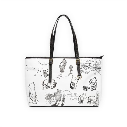 Classic Winnie The Pooh Vegan Leather Tote Bag