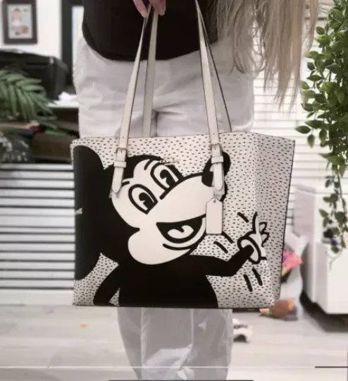 NWT COACH DISNEY X MOLLIE MICKEY TOTE BAG CHALK