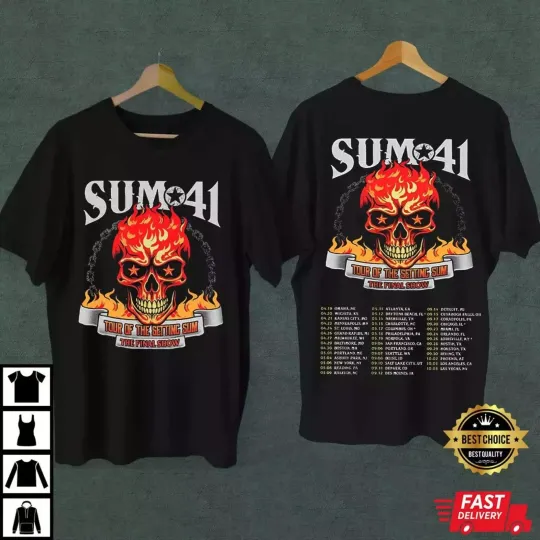 Discover Sum 41 Tour of the Setting Sum 2024-2025 T Shirt Full Size