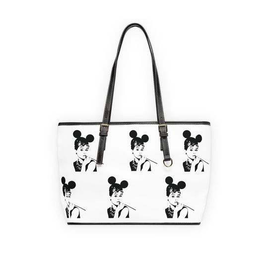 Discover Audrey Hepburn Mickey Ears Vegan Leather Handbag // Disney Inspired Purse // Breakfast at Tiffany's Shoulder Bag // Disney Bag //Minnie Ears