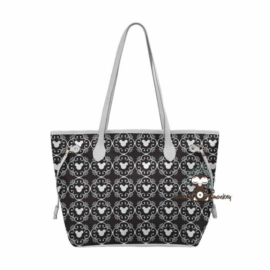 Damask Mouse Tote Bag // Travel, Beach, Theme Park, FE Gift, Cruise, Vacation, School, Purse, Handbag, Luggage, Dapper Day