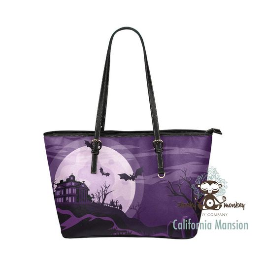 Discover Haunted House Tote Bag // Travel, Beach, Theme Park, FE Gift, Cruise, Disney Vacation, School, Purse, Handbag, Luggage