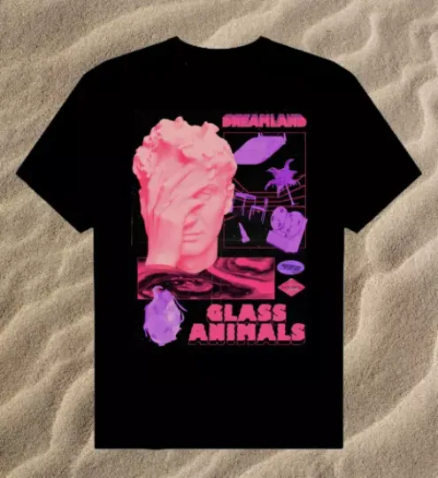 Glass Animals Band T-Shirt Heavy Cotton Black Unisex