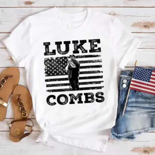 Discover Lukee Comb USA Flag T-Shirt, Lukee Comb Graphic Tee, 2024 Tour Lukee Comb Shirt,