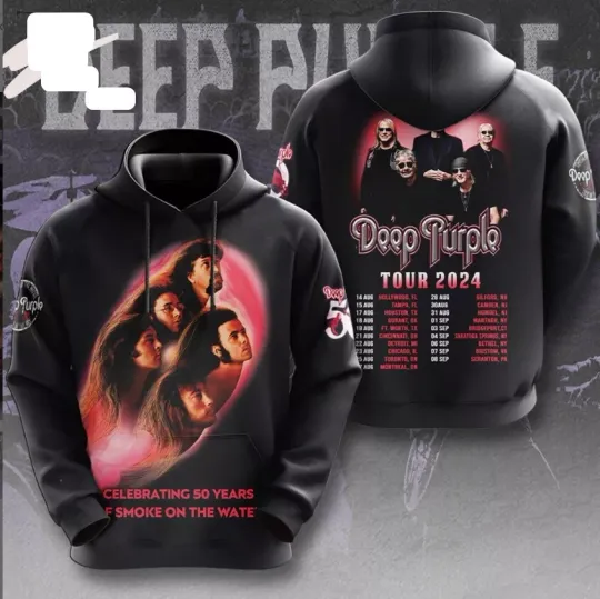 Celebrating 50 Years Of Smoke On The Water Deep Purple Tour 2024 Hoodie