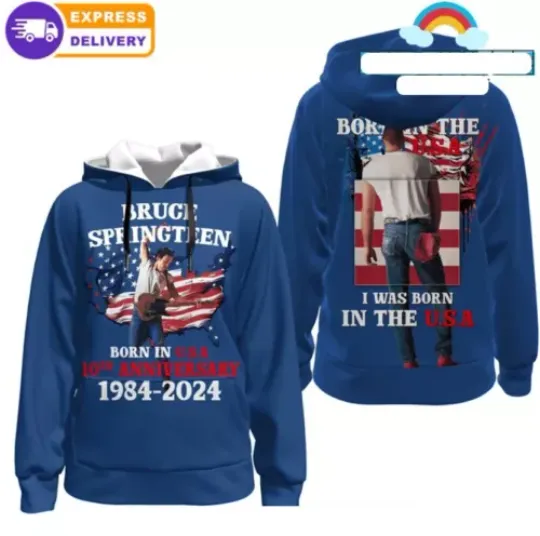 Bruce Springsteen 40th Anniversary Blue Hoodie 3D Hoodie hot hot