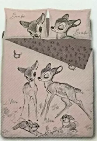Discover Disney Duvet Cover Set Bambi & Faline Sketched Single/King Size Gift Set Primark
