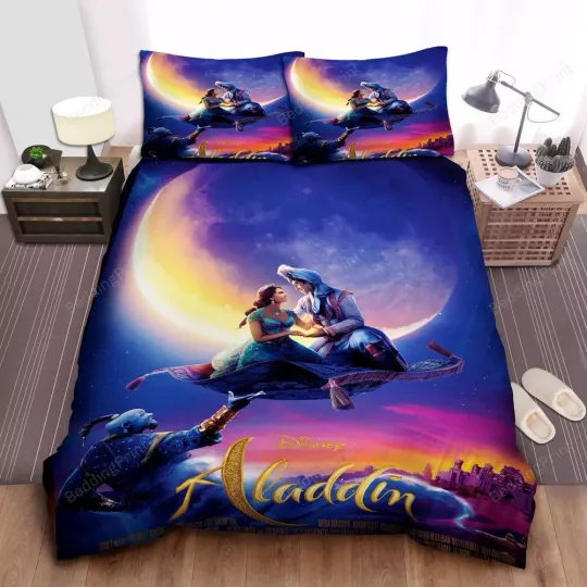 3d Aladdin Disney Movie Poster Quilt Duvet Cover Set Comforter Cover Pillowcase