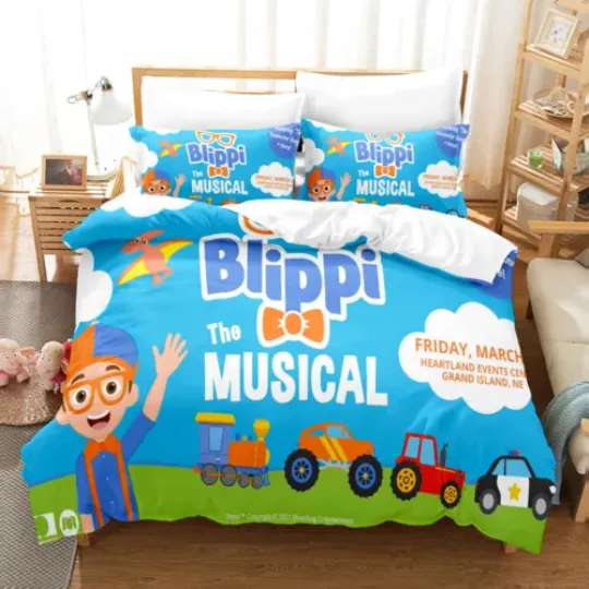 Discover BLIPPI Kids' Bedding Set 3Pcs Quilt Duvet Cover Dorm Single Double King Size AU