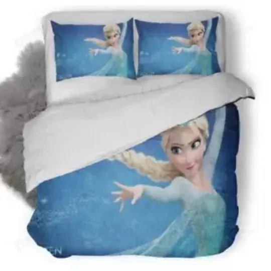 Discover Disney Frozen Elsa Princess #1 Quilt Duvet Cover Set Bed Linen Bedclothes King