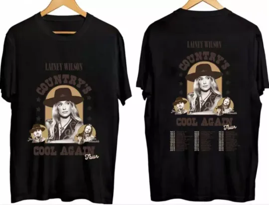 Wilson Lainey Again Cool 2024 Tour T- Shirt Countrys Gift Fans Allsizes