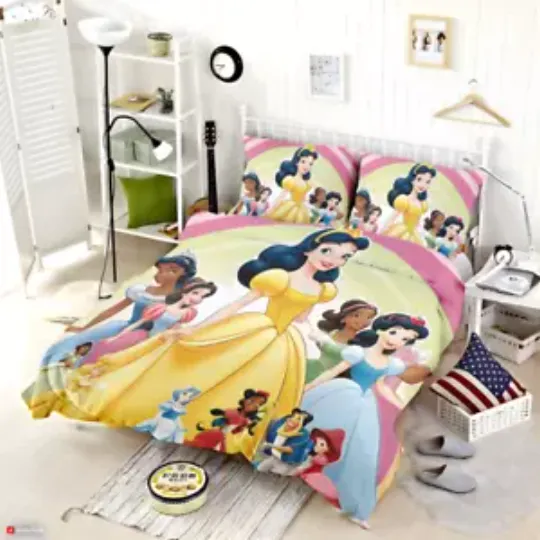 Discover Disney Princess Quilt Duvet Cover Set Queen Soft Comforter Cover Bedding